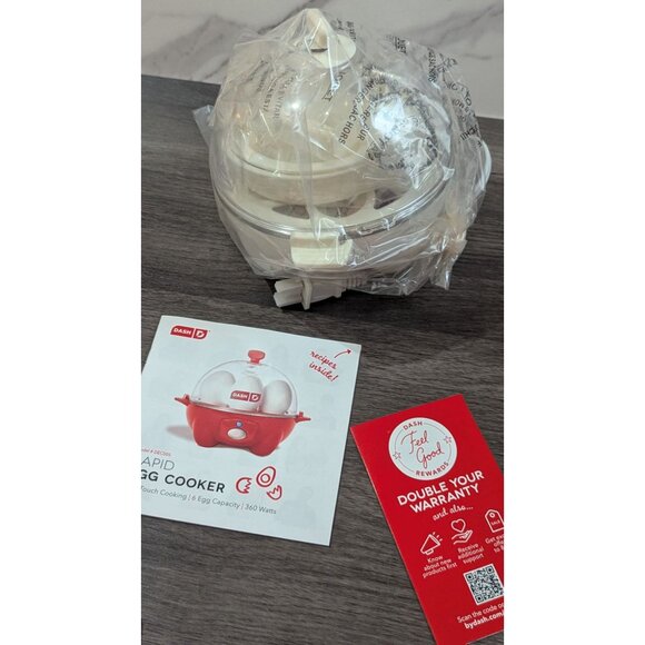 Dash Rapid Egg Cooker DEC005 White 6 Egg Capacity Auto-Off 360 Watts New In Box - Picture 5 of 5